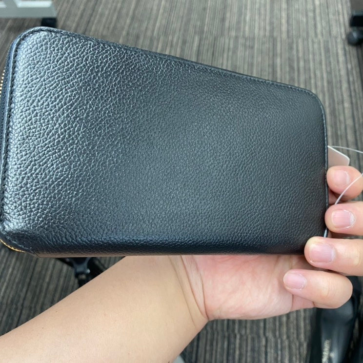 Preloved Balenciaga Long Wallet A7326 Black Leather Wallet