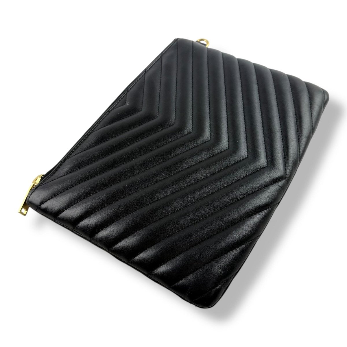 Saint Laurent Cassandre Matalesse Jolie Black Clutch Pouch
