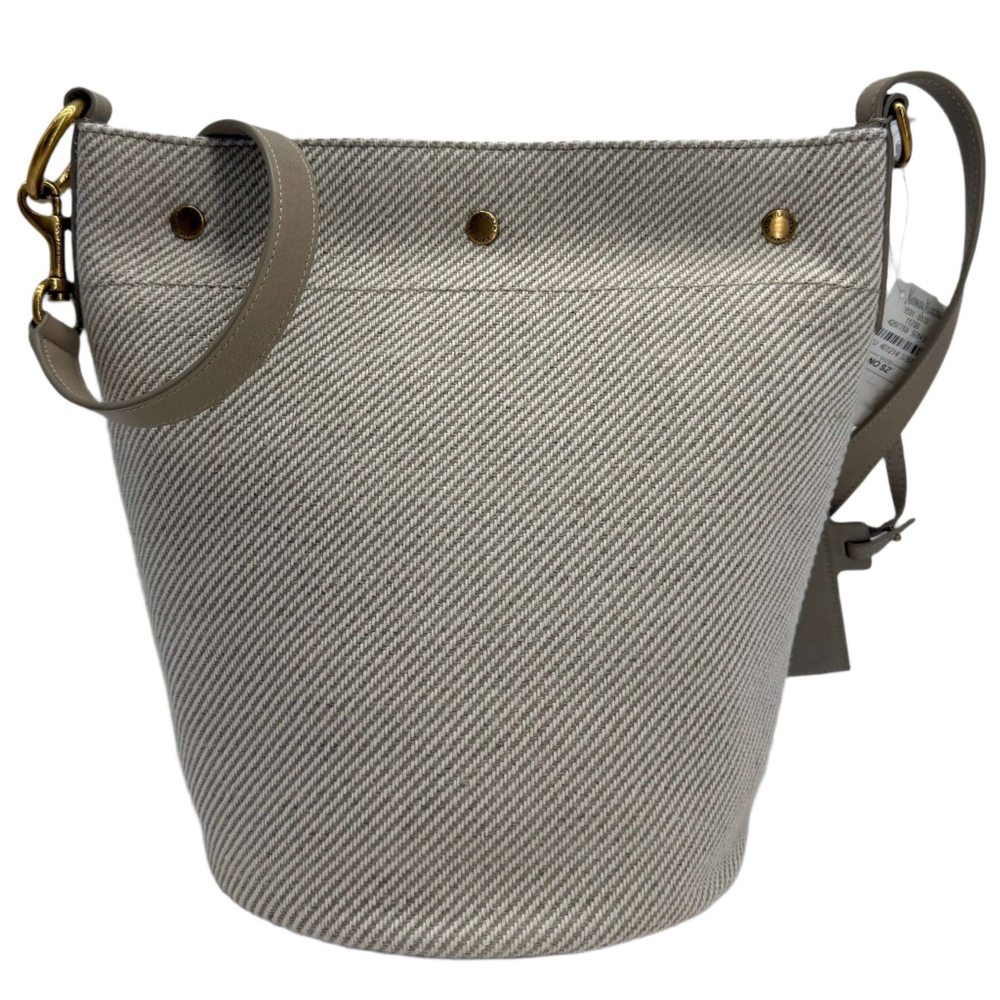 Saint Laurent Rive Gauche Linen & Calfskin Bucket Bag – Beige