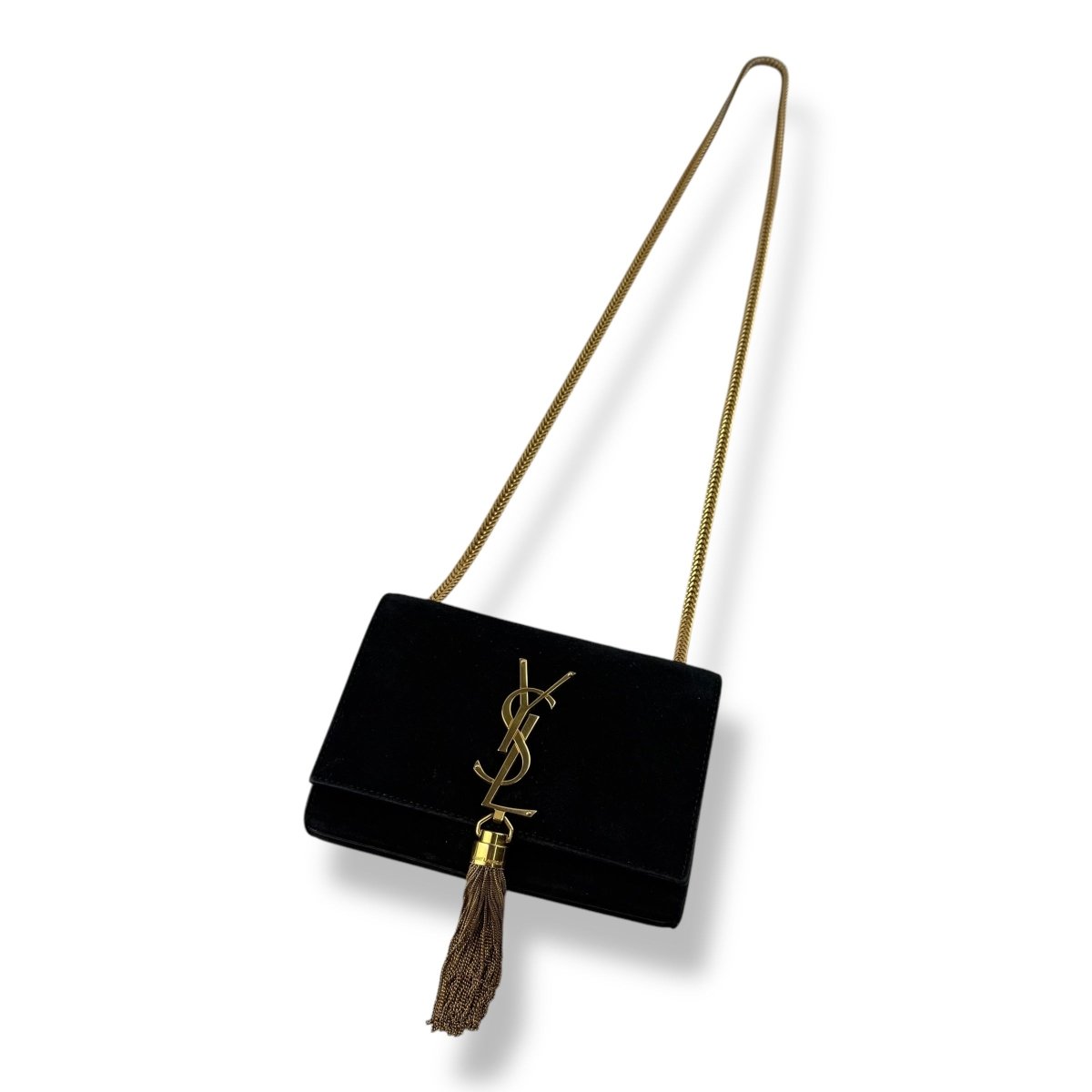 Saint Laurent YSL Black Suede Kate Tassel Mini Handbag