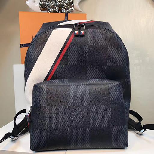 Louis Vuitton Apollo Backpack Damier Cobalt Canvas Red
