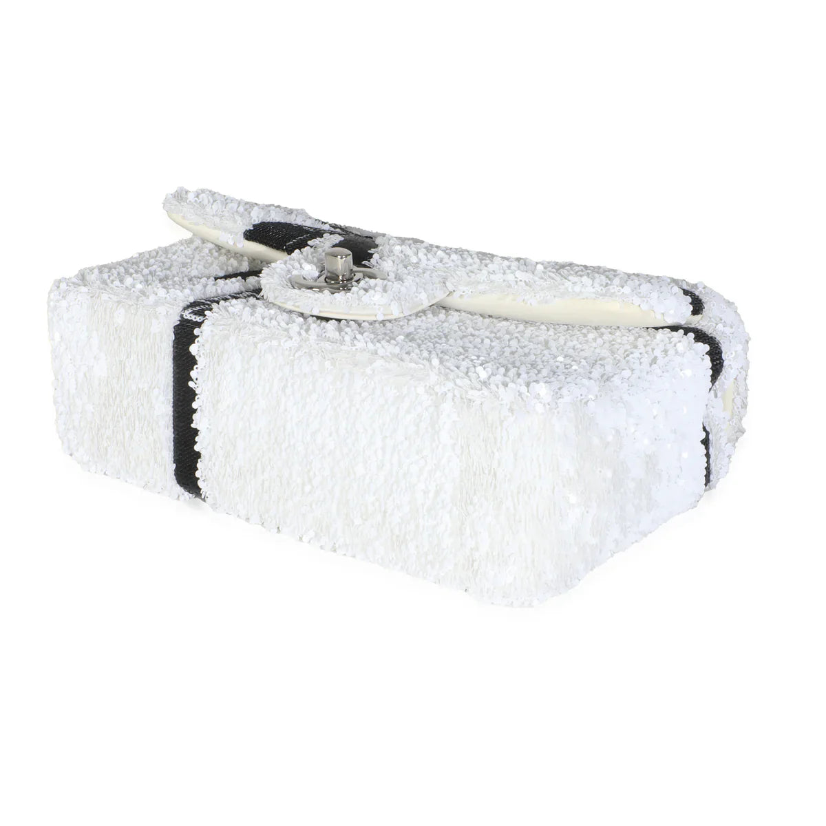 White/Black Ribbon Sequin Mini Flap