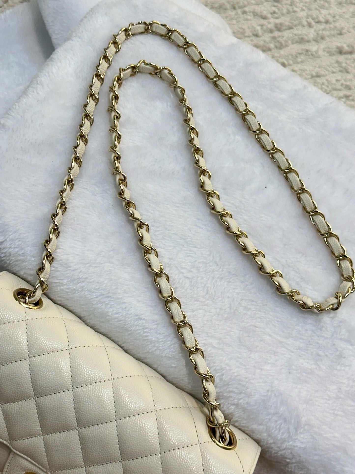 Chanel Mini Rectangle Caviar Ivory 17C GHW