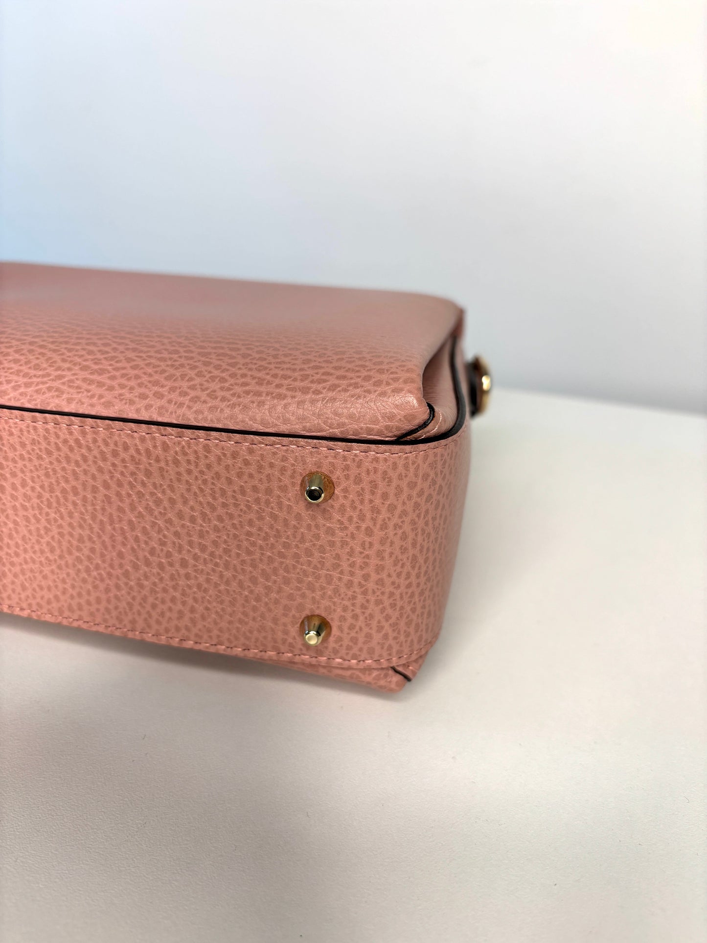 Gucci Interlocking G Top Handle Pink Leather Shoulder Bag - Preloved
