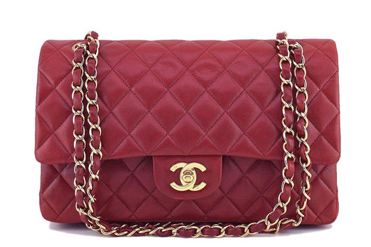 Chanel Dark Red Lambskin Medium-Large Classic 2.55 Double Flap Bag