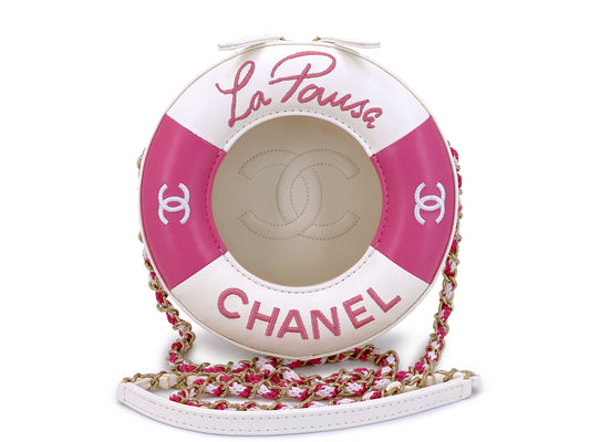 Chanel Pink White La Pausa Life Saver Bag J7R