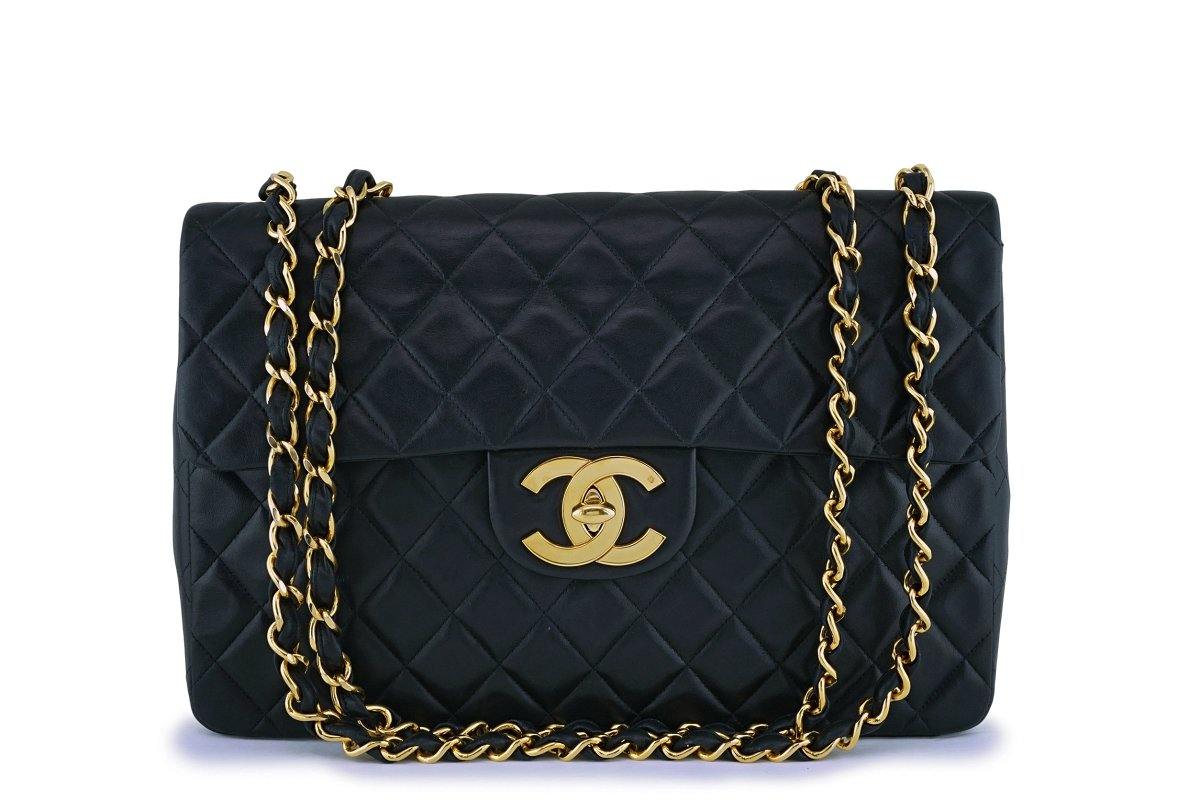Chanel Vintage Maxi Classic Flap Bag "Jumbo XL" 24k GHW