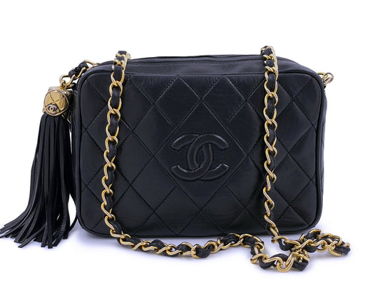 Chanel Vintage Mini Small Classic Logo Camera Case Bag 24k GHW