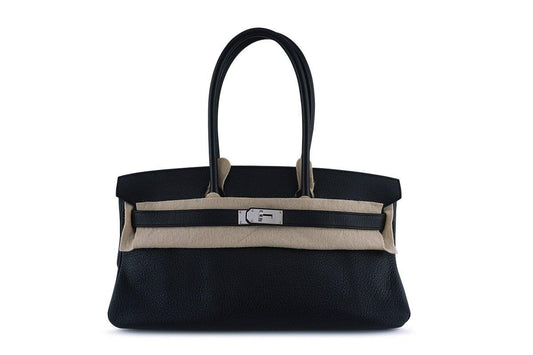 Hermes Black 42cm Clemence Shoulder Birkin JPG 2 Bag PHW