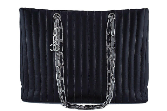 Chanel Black Lambskin Large Mademoiselle Vertical Tote Bag