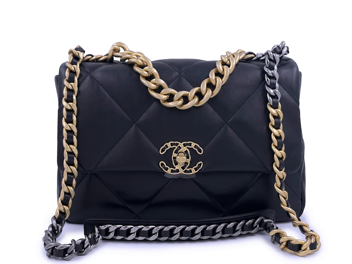 NIB 21K Chanel 19 Black Medium Flap Bag
