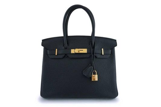 Hermes Black Togo 30cm Birkin Tote Bag GHW H8R