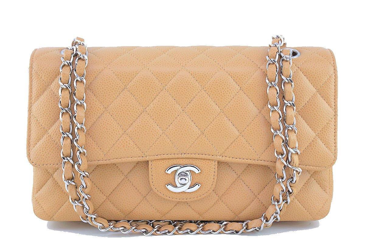 Chanel Beige Caviar Medium Classic 2.55 Double Flap Bag