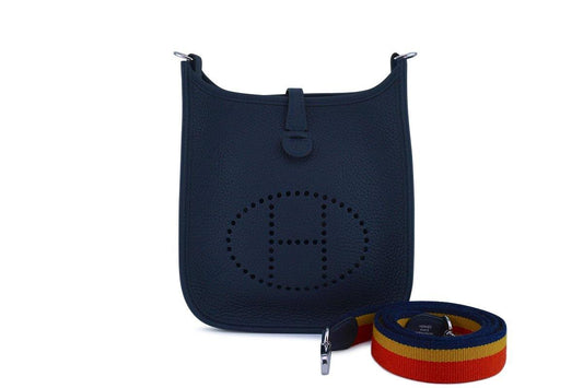 NWT Hermes Navy Blue Bleu Nuit Mini Evelyne 16 TPM Messenger Bag OLY