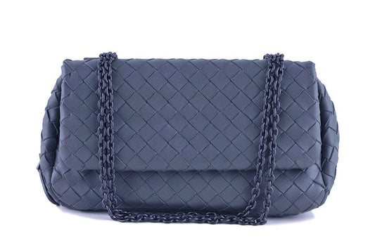 Bottega Veneta Gray Messenger Woven Cross Body Bag