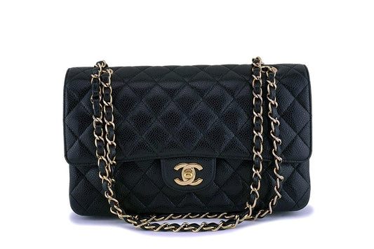 Chanel Black Caviar Medium Classic Double Flap Bag 24k GHW