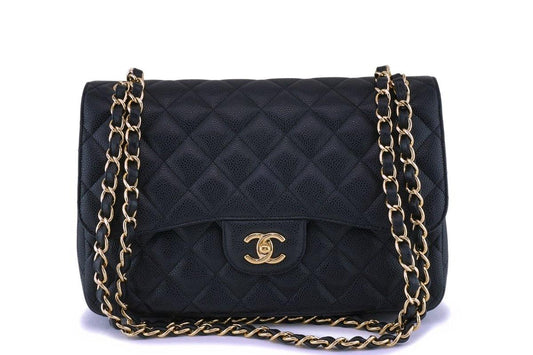 Chanel Black Caviar Jumbo Classic Double Flap Bag GHW
