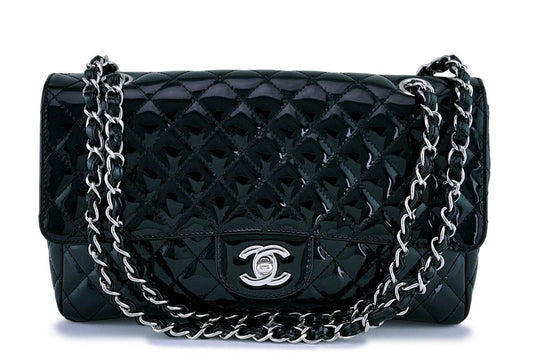 Chanel Black Patent Medium Classic 2.55 Flap Bag SHW