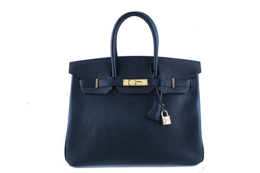 Hermes Birkin Bag, Black 35cm Fjord GHW