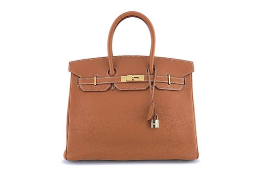 Hermes Gold Camel Togo 35cm Birkin Tote Bag GHW