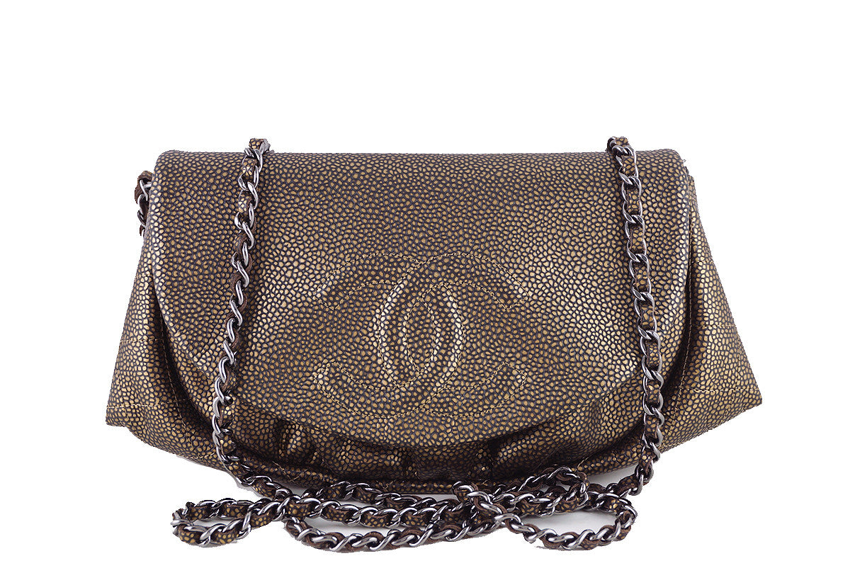 Chanel Half Moon WOC, Caviar Bronze Wallet on Chain Purse Bag
