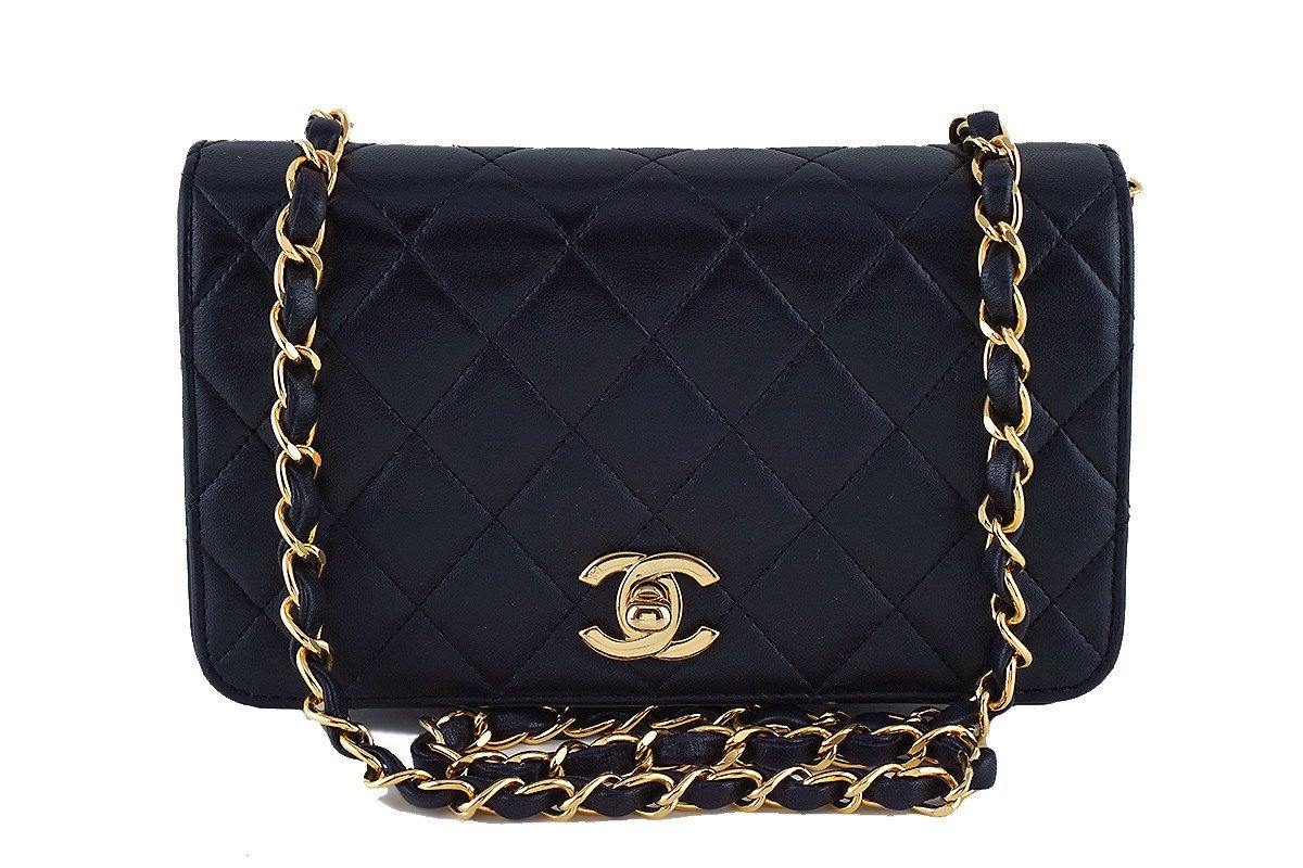 Chanel Vintage Black Timeless Lambskin Classic Flap Bag