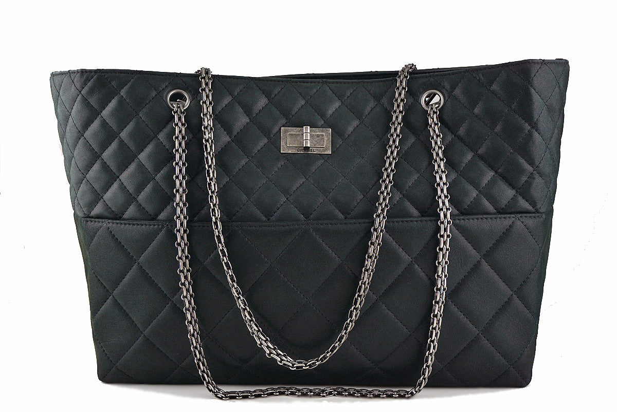 Chanel Charcoal Black Classic Large Reissue Shopper Tote Bag