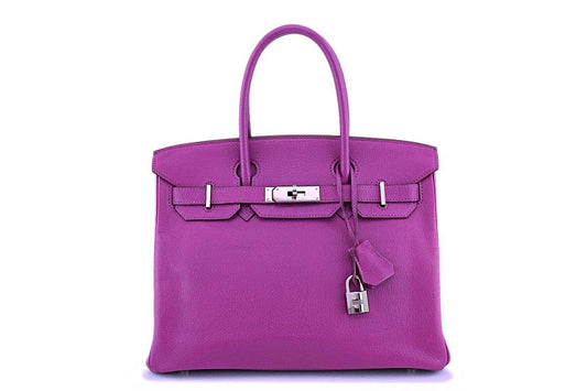 Hermes Cyclamen Pink-Purple Chevre Goatskin 30cm 30 Birkin Tote Bag PHW