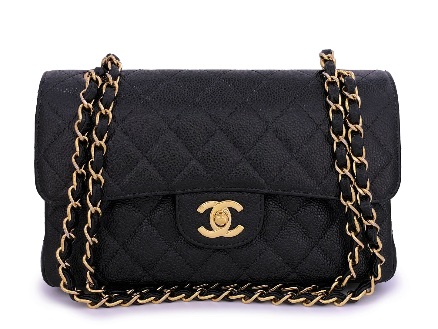 Chanel Vintage Black Caviar Small Classic Double Flap Bag 24k GHW