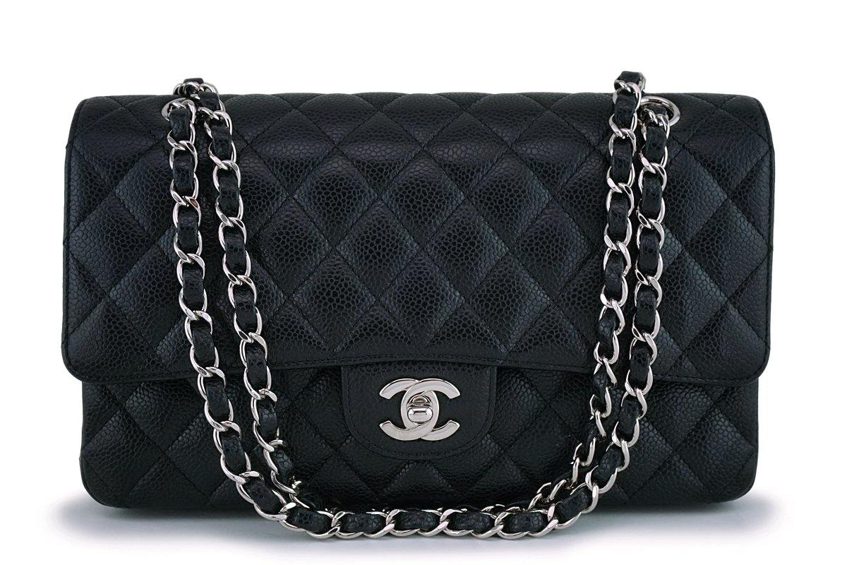 Chanel Black Caviar Medium Classic Double Flap Bag SHW