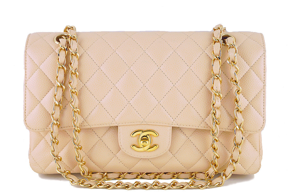 Chanel Beige Clair Caviar Medium Classic 2.55 Double Flap Bag