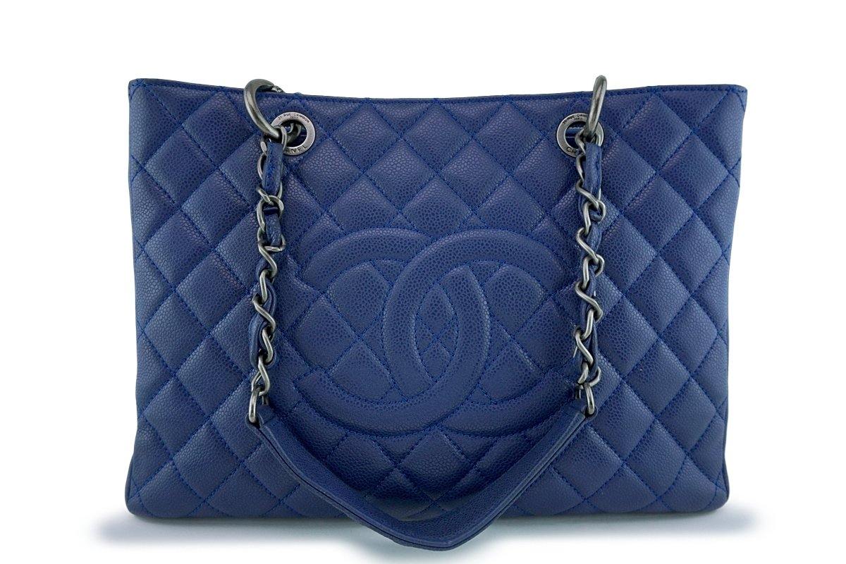 Chanel Blue Caviar Classic Grand Shopper Tote GST Shopping Bag