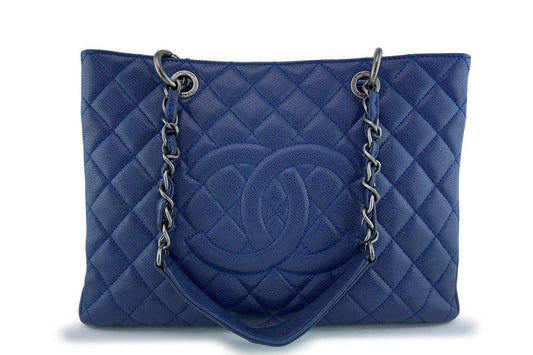 Chanel Blue Caviar Classic Grand Shopper Tote GST Shopping Bag