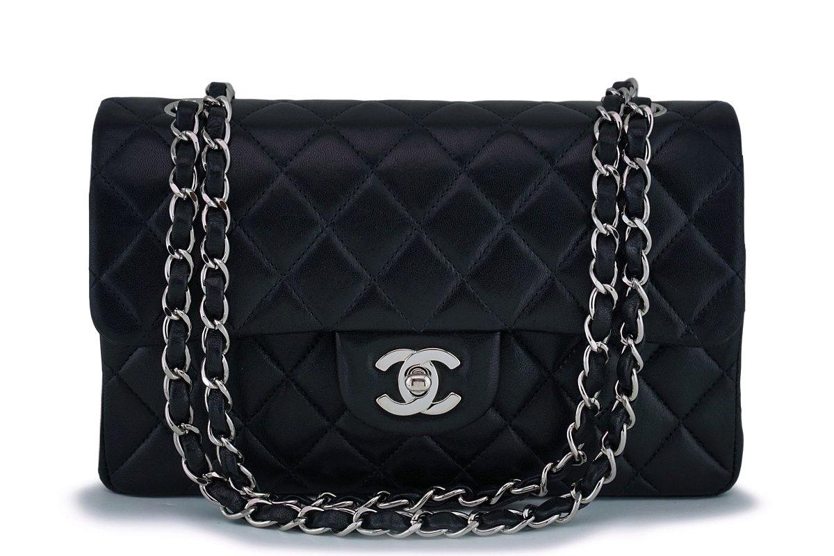 Chanel Black Lambskin Small Classic Double Flap Bag SHW