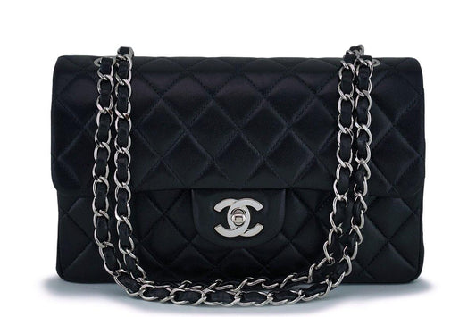 Chanel Black Lambskin Small Classic Double Flap Bag SHW