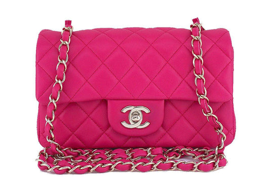 Chanel Fuchsia Pink Classic Quilted Rectangular Mini 2.55 Flap Bag, GHW