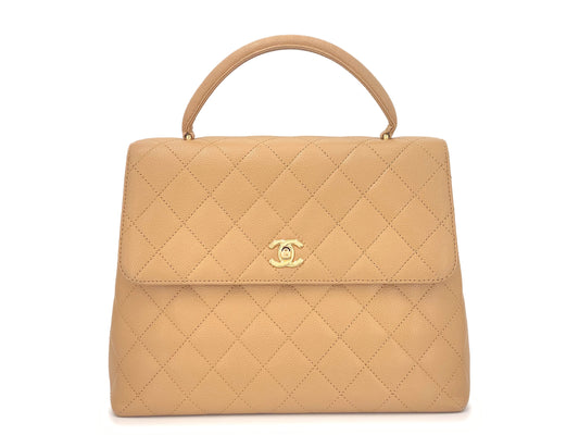 Chanel Vintage Beige Classic Kelly Bag 24k GHW
