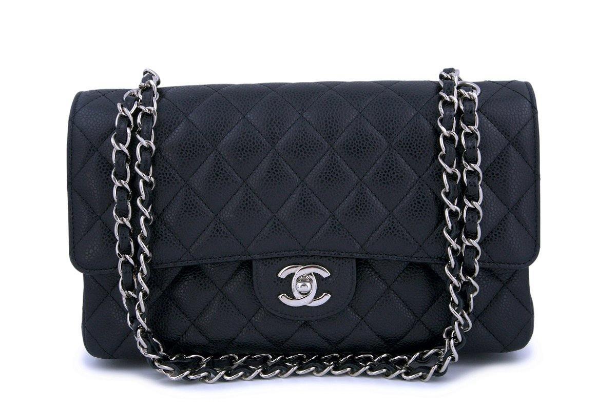 Chanel Black Caviar Medium Classic Double Flap Bag SHW