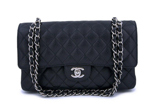 Chanel Black Caviar Medium Classic Double Flap Bag SHW