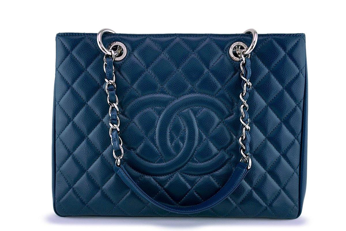 Chanel Blue Caviar Grand Shopper Tote GST Bag SHW 1AC