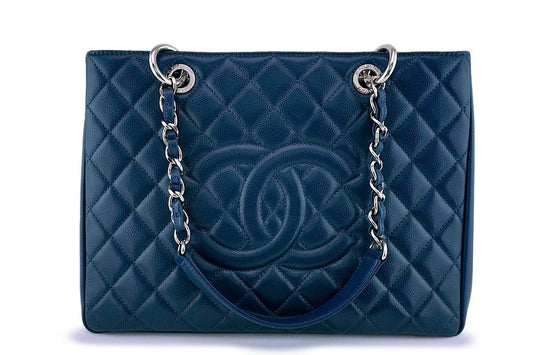 Chanel Blue Caviar Grand Shopper Tote GST Bag SHW 1AC