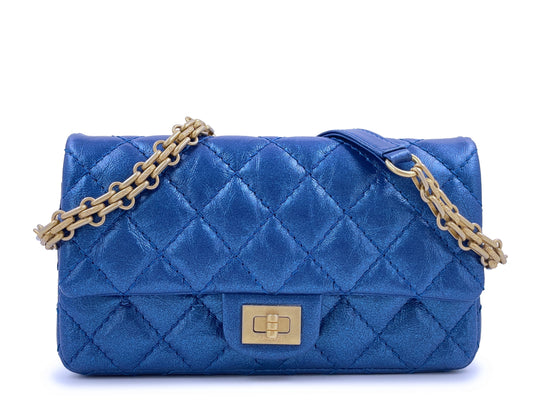 Chanel Fanny Pack 19A Reissue Waist Bag Iridescent Sapphire Blue NIB