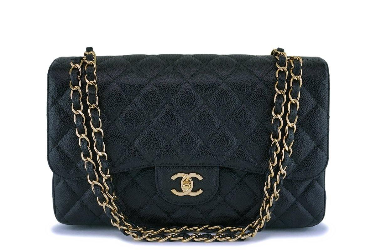 Chanel Black Caviar Jumbo Classic Double Flap Bag GHW