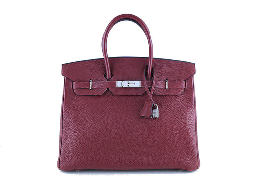 Hermes Red Rouge H 35cm Birkin Bag, Clemence PHW