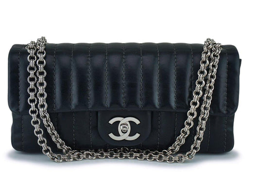 Chanel Black Lambskin Mademoiselle East West Classic Flap Bijoux Chain Bag SHW