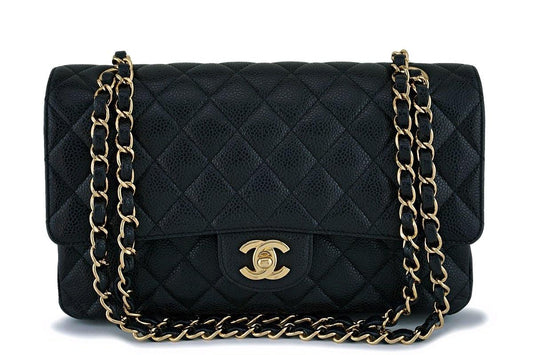 Chanel Black Caviar Medium Classic Double Flap Bag GHW