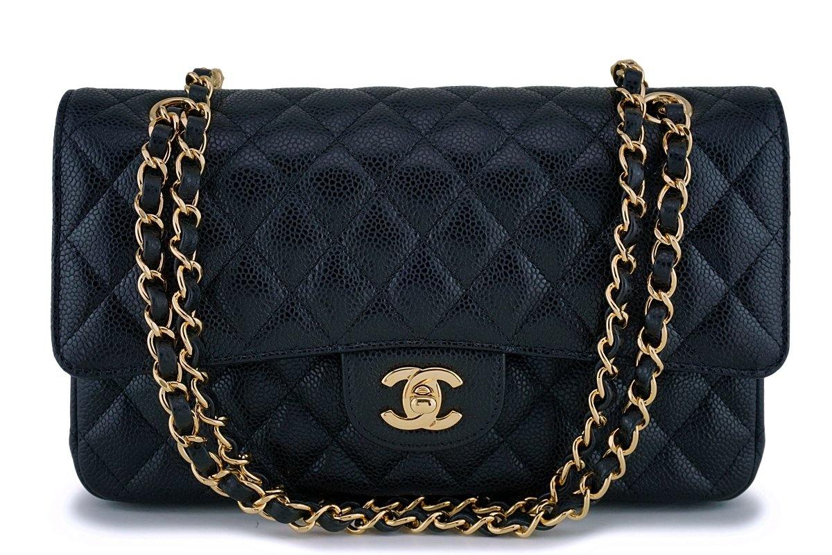Chanel Black Caviar Medium Classic Double Flap Bag GHW (NEW)
