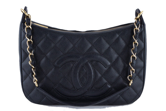 Chanel Black Caviar Quilted Camera Case Shopper Tote Bag