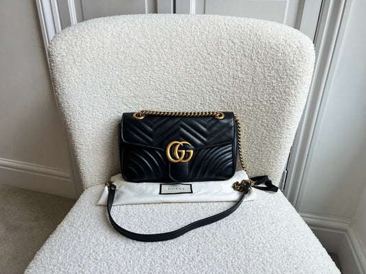 Gucci GG Black Marmont Small Shoulder Bag (RRP £2070)