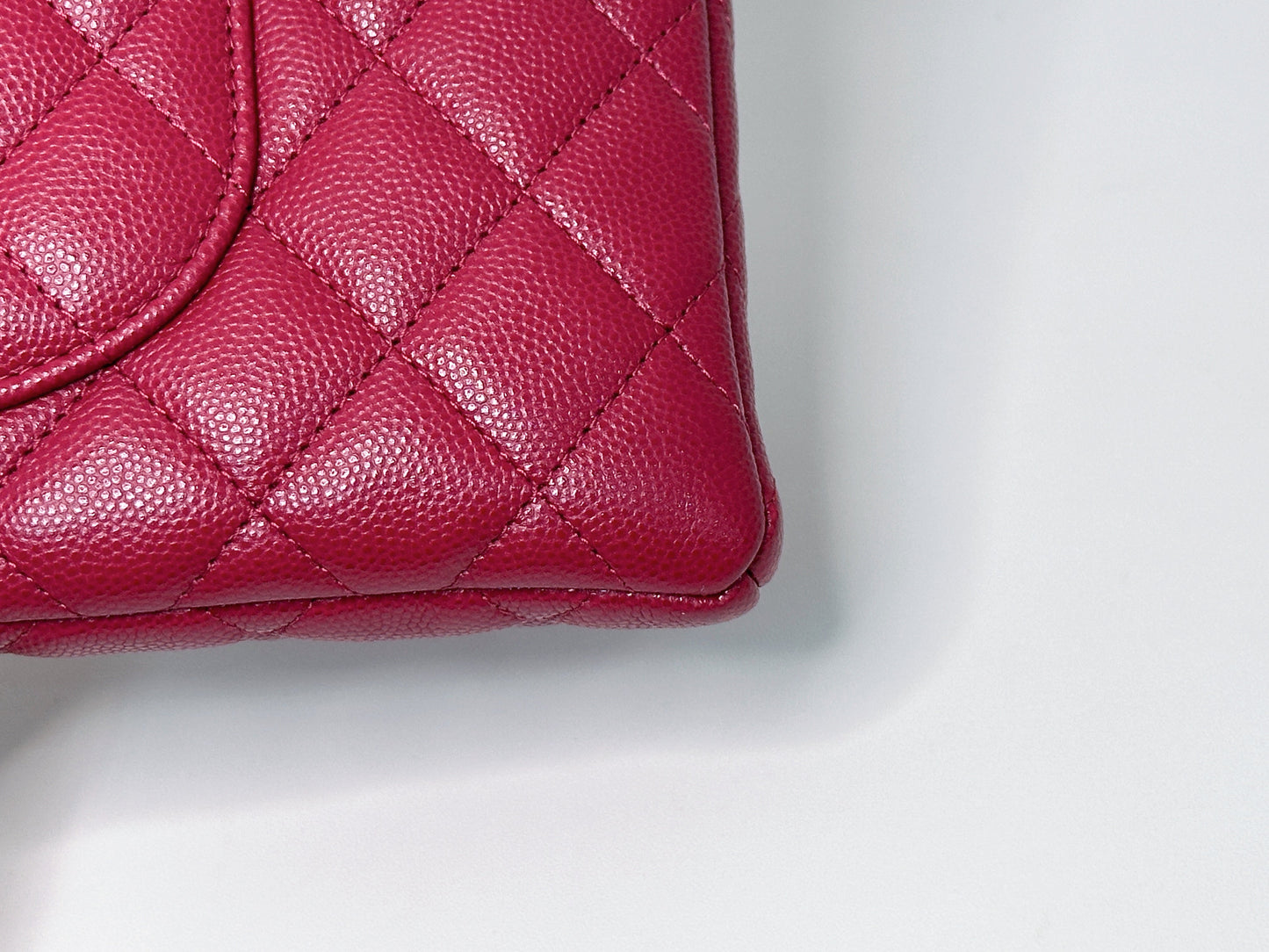 Chanel Flap Clutch Bag Red Caviar SHW 2645 holo card